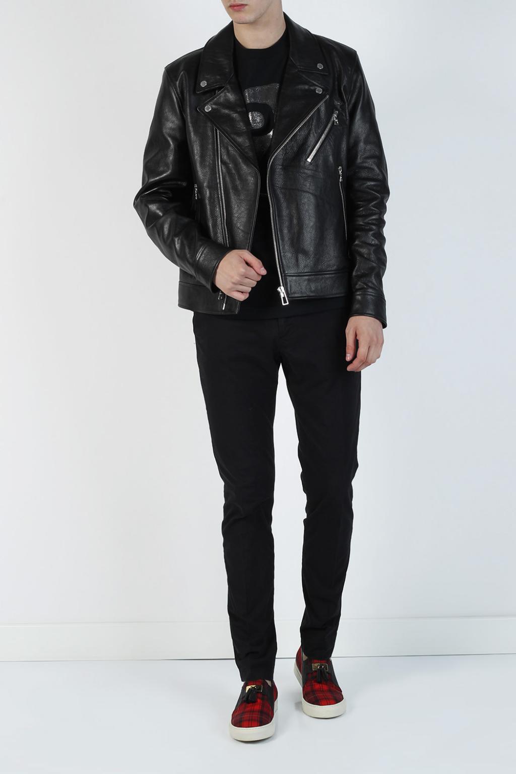 Black Leather biker jacket Paul Smith - Vitkac GB